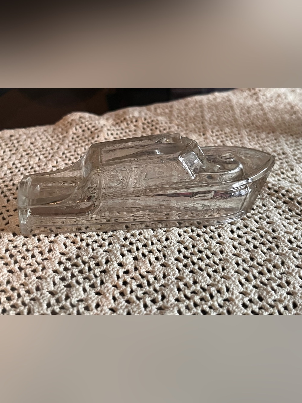Vintage Clear Glass WWII PT Cruiser Candy Figurine - Picture 5 of 5